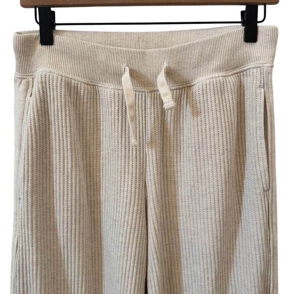 Aerie Essential Waffle Hoodie & Trouser Set in "Heather Frost" Tan Size Small - Picture 11 of 15